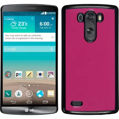 Produktbild von PhoneNatic Case kompatibel mit LG G3 - Hülle pink Lederoptik Hard-case + 2 Schutzfolien
