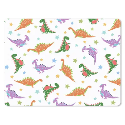 Produktbild von MuchoWow® Mauspad Mousepad Dino - Muster - Sterne - Jungen - Mädchen - Kinder - Kinder 23x19 cm - Mousepads - Maus Mat - Pad - Mausunterlage - Schreibtischunterlage - Mauspad
