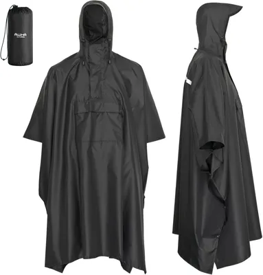 Produktbild von Regenponcho, wasserdicht, extra lang, wiederverwendbar, für Wandern