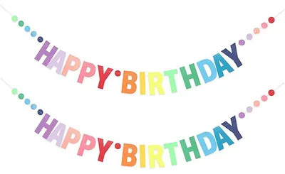 Geburtstagsgirlande 2er-Set, bunt, 2 m, Papier, Partydekoration