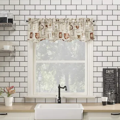 Küchenvorhang Valance, halbtransparent, 35,6x137,2 cm, Elfenbein