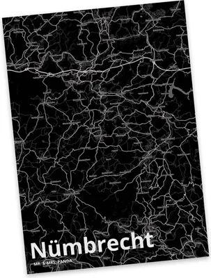 Produktbild von Mr. & Mrs. Panda Grußkarte Nümbrecht - Geschenk, Stadt, Postkarten, Ansichtskarten, Ansichtskarte, einzelkarte, Postkarte, Dorf Karte Landkarte Map Stadtplan