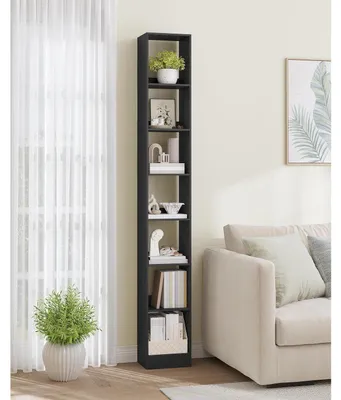 Produktbild von 7-stöckiges Bücherregal Würfelregal 24 x 30 x 214 cm Schwarz Holz