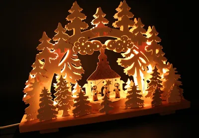 Produktbild von Original Erzgebirgischer Marken Schwibbogen Lichterbogen 50 x 31 cm S50-2_55