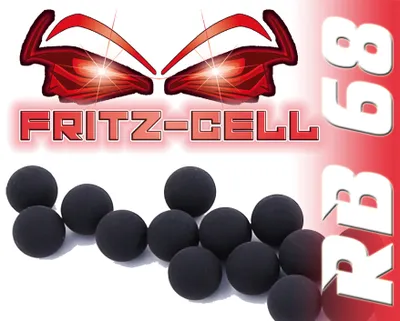 Produktbild von 400 x RB Cal.68 black Rubberball Gummigeschosse Fritz-Cell kompatibel mit T4E HDS68