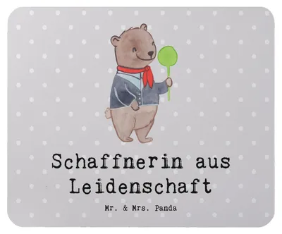 Produktbild von Mr. & Mrs. Panda Mouse Pad Schaffnerin Leidenschaft - Grau Pastell - Geschenk, mousematte, mauspad laptop, pc, Mousepad