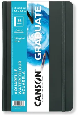 Produktbild von CANSON Skizzenbuch GRADUATE Aquarelle 140 x 216 mm schwarz 28 Blatt