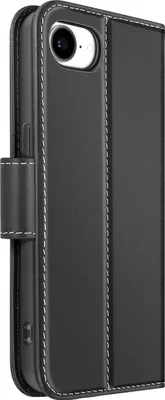 Immagine prodotto di Avizar, custodia a portafoglio per iPhone 16e in pelle premium con funzione stand, nero