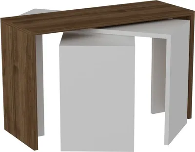 Produktbild von Beistelltisch 3er Set Weiß - Walnuss Cango ""