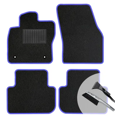 Imagen del producto de Juego de alfombrillas para pies de felpa, color azul, compatibles con: Opel Mokka II B, modelo 2020-