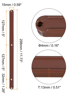 Produktbild von Schubladenschienen, 1Set 300mm - Kunststoffschienen mit Schraube, seitlich montierte gerillte Fš¹hrungsschiene fš¹r Schublade Schrank Nachttisch Kleiderschrank Kommode (Braun)