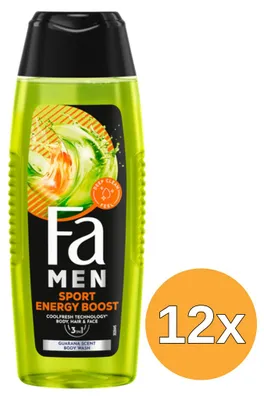 Produktbild von 12 Stück Fa Men 3in1 Duschgel Sport, Energy Boost (250 ml)