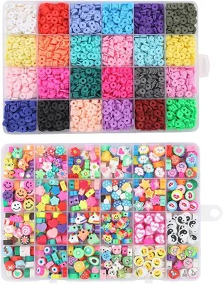 Imagen del producto de Kit de manualidades para hacer pulseras con cuentas de arcilla (4-3840 piezas)