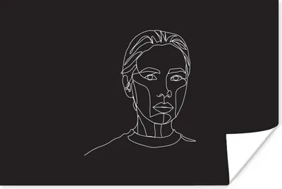 Produktbild von MuchoWow® Poster Frauen - Gesicht - Strichzeichnung 120x80 cm - Bilder