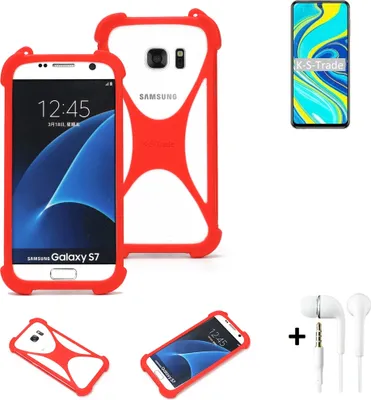 Produktbild von Handy-hülle + Kopfhörer kompatibel mit Xiaomi Redmi Note 9 Pro Schutz-hülle Bumper Silikon Schutz Hülle Cover Case Silikoncase Silikonbumper TPU