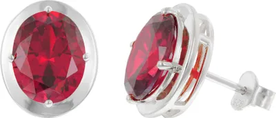 trendor 21340-08 Damen-Ohrringe 925 Silber Zirkonia-Ohrstecker Rubinrot 1
