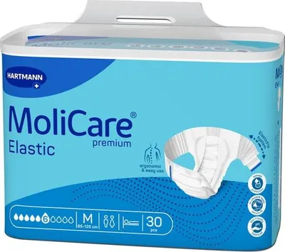 Image de Molicare Premium Slip Elastic 6 gouttes Medium - 6 paquets de 30 protections