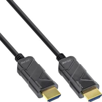 Zdjęcie produktu dla Kabel InLine® HDMI AOC, kabel HDMI Ultra High Speed, 8K4K, czarny, 10m