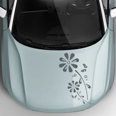 Produktbild von Aufkleber - Autoaufkleber "Margaritenblüten" 50cm x 25cm anthrazit - Tuning Carystyling Heckscheibe Auto