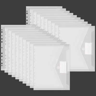 Produktbild von Verpackung von 20 Wasserfesten A4-Dokumentenmappe, A4-Mappe mit 11-Rand und Etikettfeld, Dokumentenmappen für Bürobedarf und Hausaufgaben