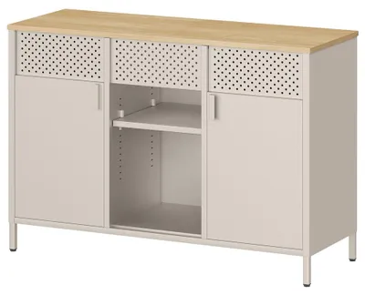 Produktbild von Sideboard mit Doppeltüren und Magnetverschluss | Beige Eichenfarbe | 110x40x76cm