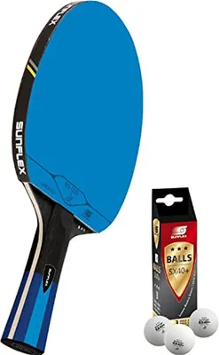 Produktbild von Sunflex B45 Tischtennisschläger + 3*** ITTF SX40+ Tischtennisbälle | Tischtennisset Tischtennis TT Tabletennis