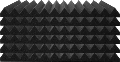 Image de SucceBuy Panneaux en mousse acoustique, lot de 52, 12 x 12 x 1 pouce, panneaux muraux insonorisants haute densité, absorbant acoustique pour studio, plafond, noir