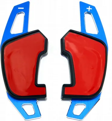 Produktbild von Schaltwippen für VW Golf 7 GTI GTD GTE R TCR Clubsport, Scirocco, Polo 5 6 GTI, Arteon, Passat B8, T-Roc, Tiguan, Touran DSG Alu Blau Typ-B