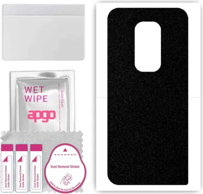 Produktbild von apgo Rückseite Schutzfolie, Skin, kompatibel mit Motorola Moto Defy 2021, Hinten Displayschutzfolie aus Vinylfolie, kratzfest, einfache Montage - Mattschwarz