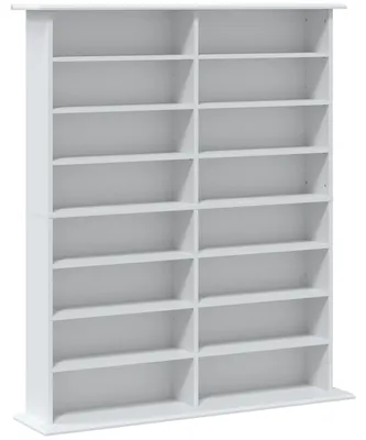 Produktbild von Medienregal, 8 Ebenen, DVD-Regal mit 12 verstellbaren Böden, 16 Fächer, für 720 CDs, Weiß