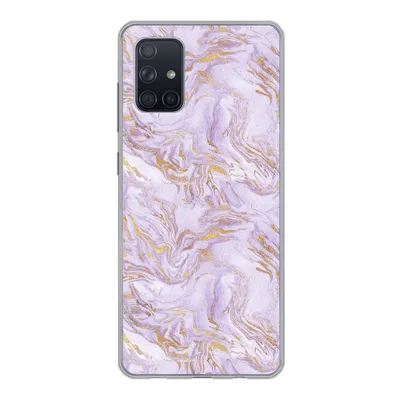 Produktbild von MuchoWow® Handyhülle Schutzhülle Hülle für Samsung Galaxy A51 Abstrakt - Marmor - Gold - Muster Silikon Softcase Handy Hülle - Schutzabdeckung