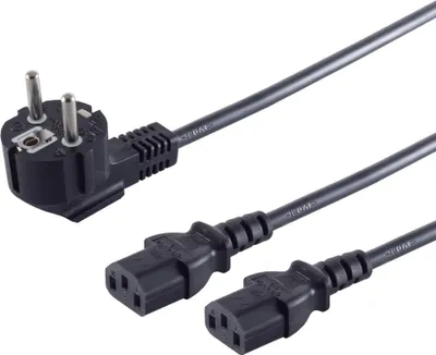Obrázek produktu pro S/CONN 60018, 1,8 m, IEC C14, 2 x C13 rozdvojovač