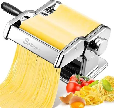 Produktbild von Famanu Pastamaschine Aluminiumlegierung - 9 einstellbare Dicken, 2 Schneidebreiten