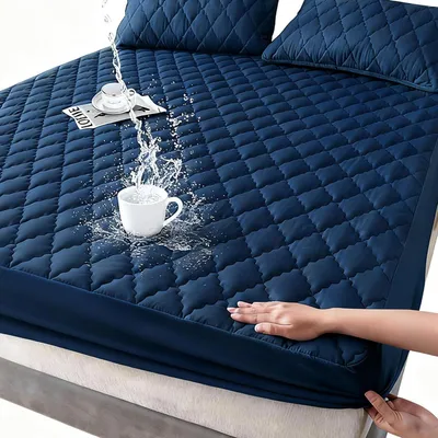 Immagine prodotto di Coprimaterasso impermeabile 180x200, lenzuolo con angoli blu navy