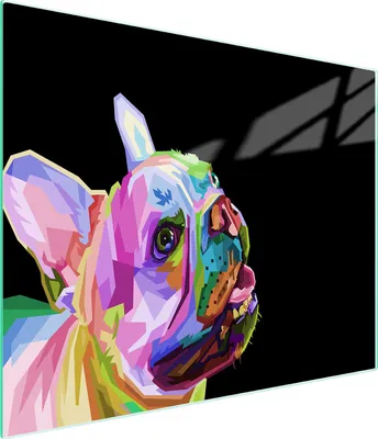 Produktbild von Hygienisches und langlebiges Glas-Schneidebrett mit Hund-Motiv, 52x30 cm