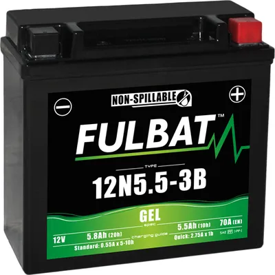 Image de Batterie FULBAT FUL GEL - 12N5.5-3B (Gel, sans entretien)