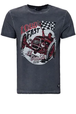 Produktbild von King Kerosin Dirtywash T-Shirt - Devil Race Grau M