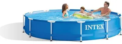 Productafbeelding van Famanu metalen frame zwembad, 366 x 76 cm - inclusief 12V filterpomp