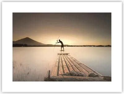 Produktbild von Poster - Poster ohne Rahmen - Floß Westen die Sonne - 40x30 cm - Wand Bild - Wanddeko - Wandbilder - Kunstposter - Wandposter - Bilder - Kunstdruck - Wanddekoration - Wandbild - P2XAA40x30-4353