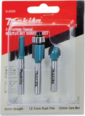 Produktbild von 6mm Schaft 3 Stück Fräser-Set für Oberfräse D-30209