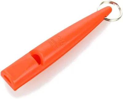 Imagen del producto de Silbato para perros con pelota, sonido claro, largo alcance, color naranja, ideal para el entrenamiento canino