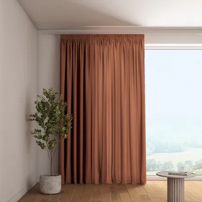 Produktbild von Dekoria Vorhang mit Kräuselband, braun, 130 x 245 cm