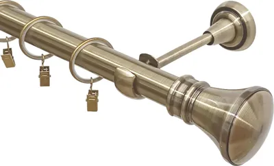 Produktbild von Gardinenstange 320 cm 1-läufig Farbe Antikgold 25 mm Durchmesser Glamour Endstück Monaco Vorhangstange Metall-Gardinenstange Curtain Rod