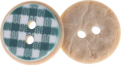 Obrázok produktu pre Gombík – sada 6 ks – priemer 15 mm – zelený, biely