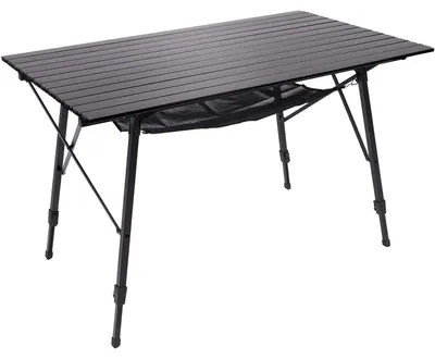 Produktbild von Campingtisch faltbar höhenverstellbar Aluminium 120 x 70 cm Schwarz