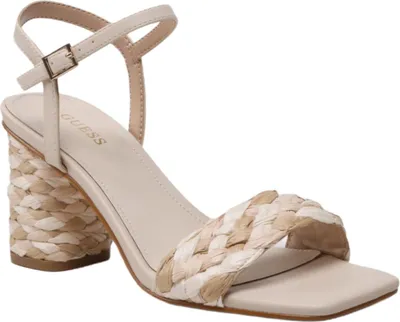 Produktbild von Guess Damen Sandalen Cadante Beige Nudefarbe Mit Flechtung Blockabsatz 40 EU