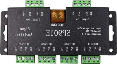 Immagine prodotto di Ripetitore/amplificatore di segnale per strisce LED RGB - Amplificatore di segnale SPI master per WS2813, SK6812 e WS2815 - Amplificatore per lunghe distanze compatibile con WS2811