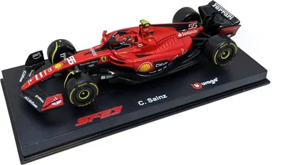 Produktbild von Bburago 18-36835S - Modellauto - F1 Ferrari SF-23 #55 Sainz (mit Helm, Maßstab 1:43) Formel 1 Auto
