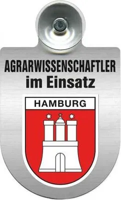 Produktbild von Einsatzschild mit Saugnapf - Agrarwissenschaftler im Einsatz - incl. Regionenwappen 393803 Color - Region Hamburg