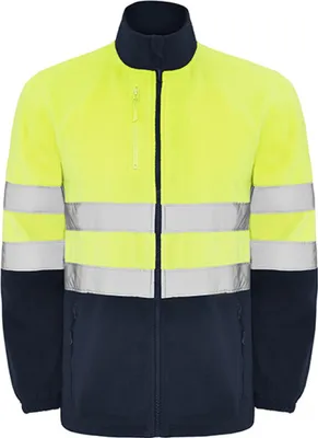 Produktbild von Roly Workwear HV9305 | Altair Hi-Viz Fleece Jacke mit Reflektionsstreifen - Farbe: Navy Blue 55/Fluor Yellow 221 - Größe: 3XL